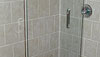 Shower and pedestal sink